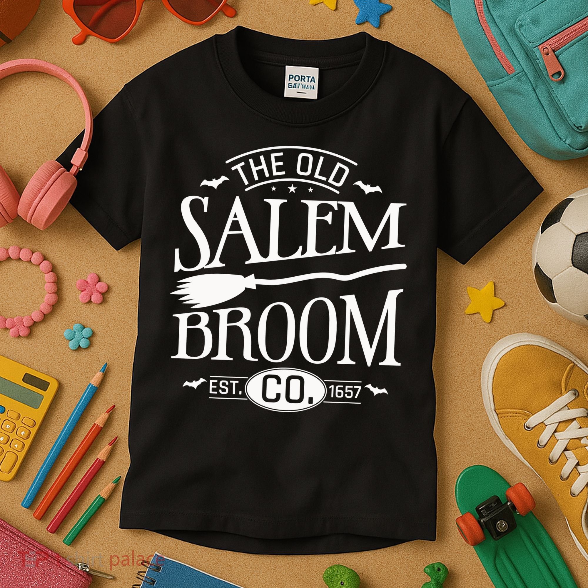 Halloween The Old Salem Broom Halloween Day Kids T-Shirt
