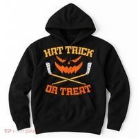 Hat Trick Or Treat Ice Hockey Halloween Boy Player Coach Hoodie thumb 0