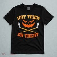 Hat Trick Or Treat Ice Hockey Halloween Boy Player Coach T-Shirt thumb 5