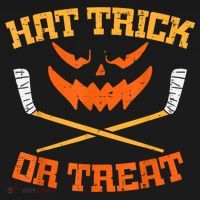 Hat Trick Or Treat Ice Hockey Halloween Boy Player Coach Tank Top thumb 6