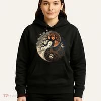 Harmonious Tree Of Life Yin Yang Black Hoodie thumb 5