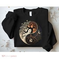 Harmonious Tree Of Life Yin Yang Black Sweatshirt thumb 2