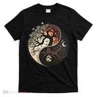 Harmonious Tree Of Life Yin Yang Black T-Shirt thumb 0