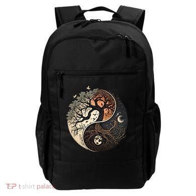Harmonious Tree Of Life Yin Yang Black Backpack