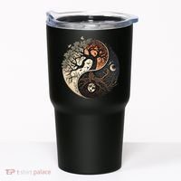 Harmonious Tree Of Life Yin Yang Black Tumbler thumb 0