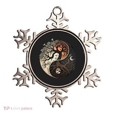 Harmonious Tree Of Life Yin Yang Black Ornament
