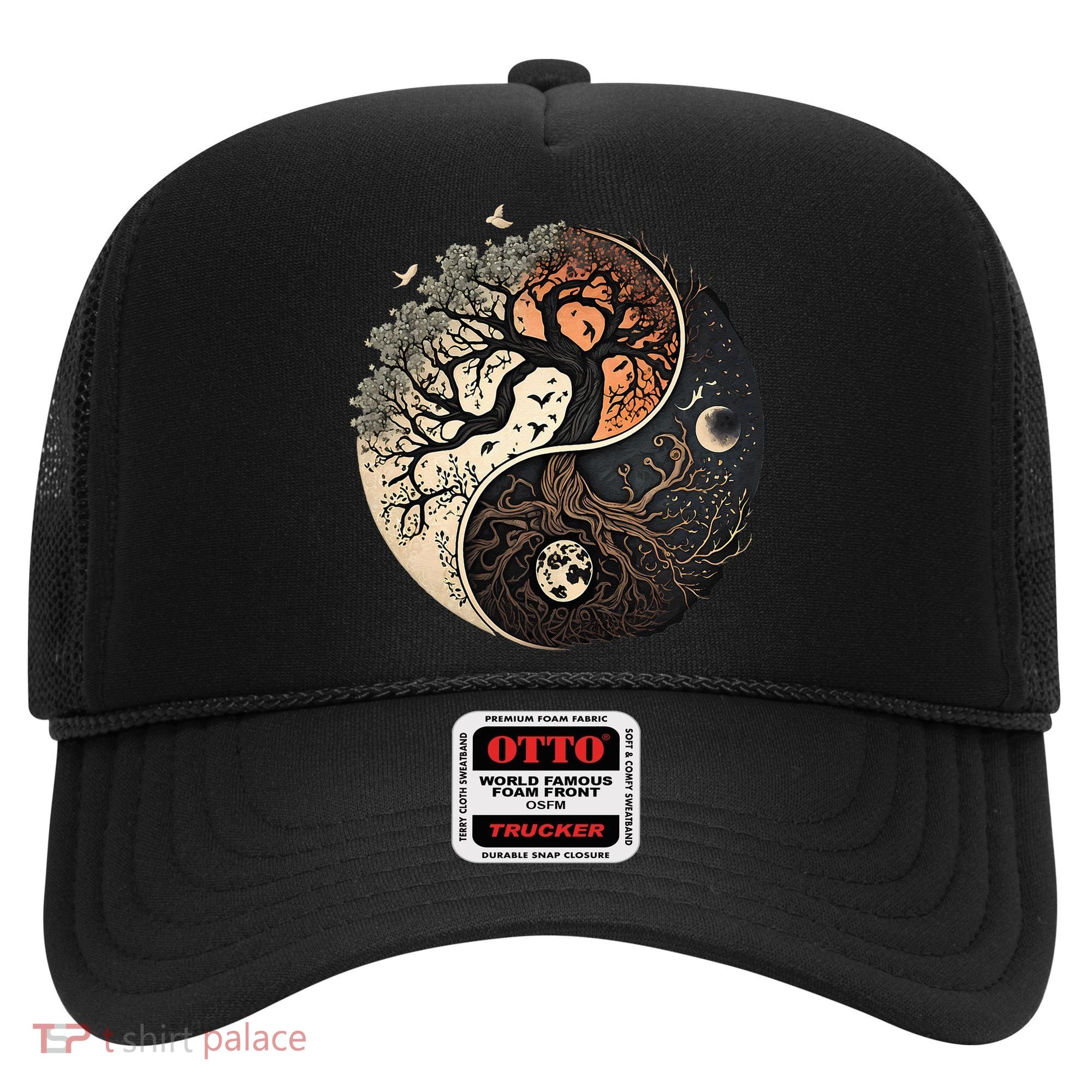Harmonious Tree Of Life Yin Yang Black Hat