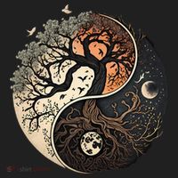 Harmonious Tree Of Life Yin Yang Black Hat thumb 2