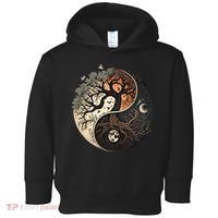Harmonious Tree Of Life Yin Yang Black Toddler Hoodie thumb 0
