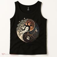 Harmonious Tree Of Life Yin Yang Black Tank Top thumb 2