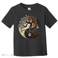 Harmonious Tree Of Life Yin Yang Black Toddler T-Shirt thumb 0