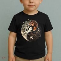 Harmonious Tree Of Life Yin Yang Black Toddler T-Shirt thumb 2