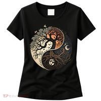 Harmonious Tree Of Life Yin Yang Black Women's T-Shirt thumb 0