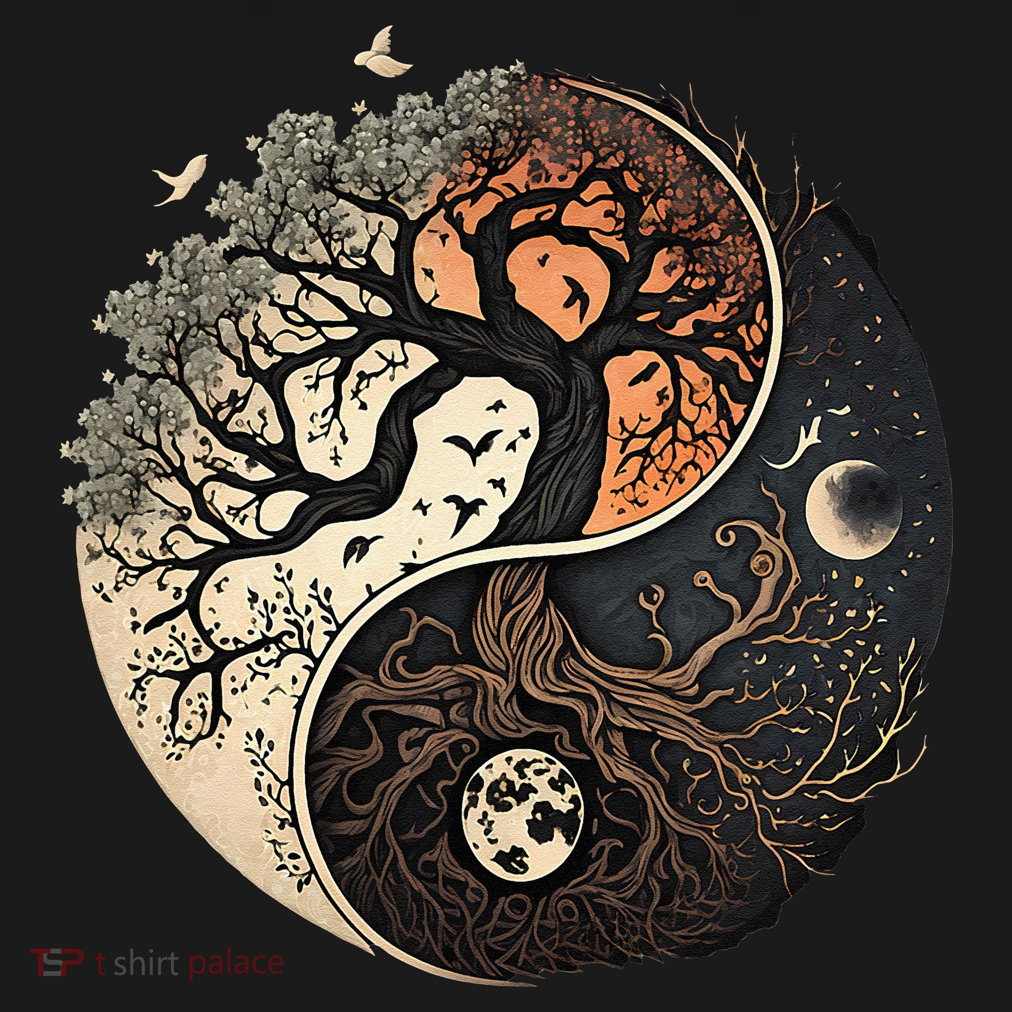 Harmonious Tree Of Life Yin Yang Black Kids Sweatshirt