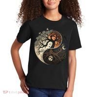 Harmonious Tree Of Life Yin Yang Black Kids T-Shirt thumb 2