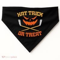 Hat Trick Or Treat Ice Hockey Halloween Boy Men Player Coach USA-Made Doggie Bandana thumb 0