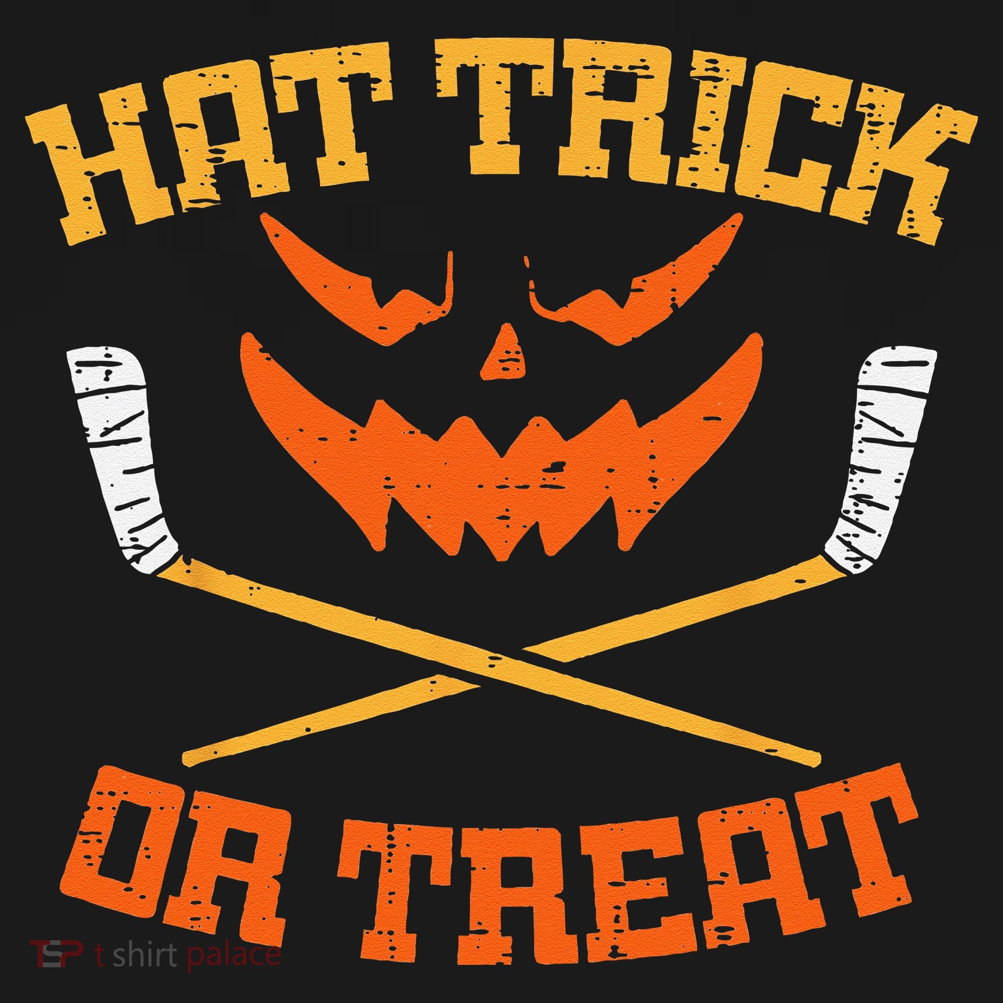 Hat Trick Or Treat Ice Hockey Halloween Boy Men Player Coach Women's Tank Top