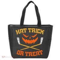 Hat Trick Or Treat Ice Hockey Halloween Boy Men Player Coach Tote Bag thumb 0