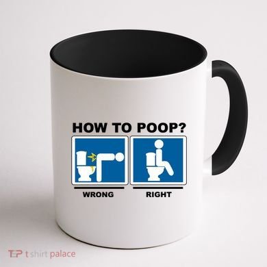 How To Poop Wrong Right Funny Meme Coffee Mug back