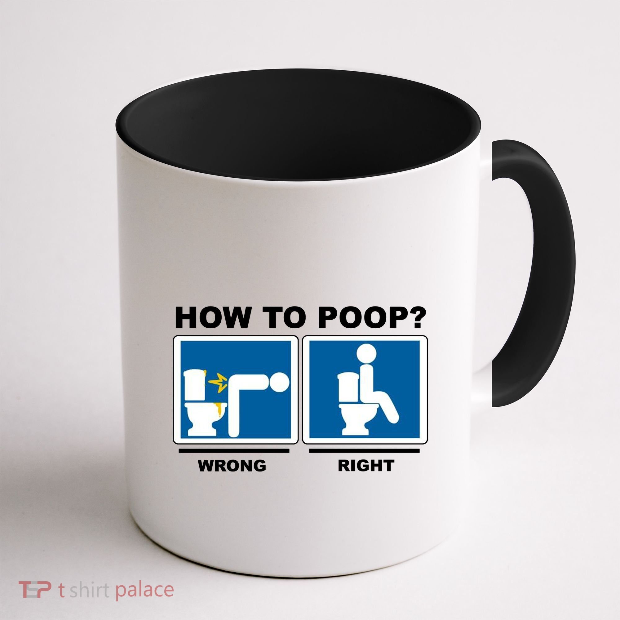 How To Poop Wrong Right Funny Meme Coffee Mug