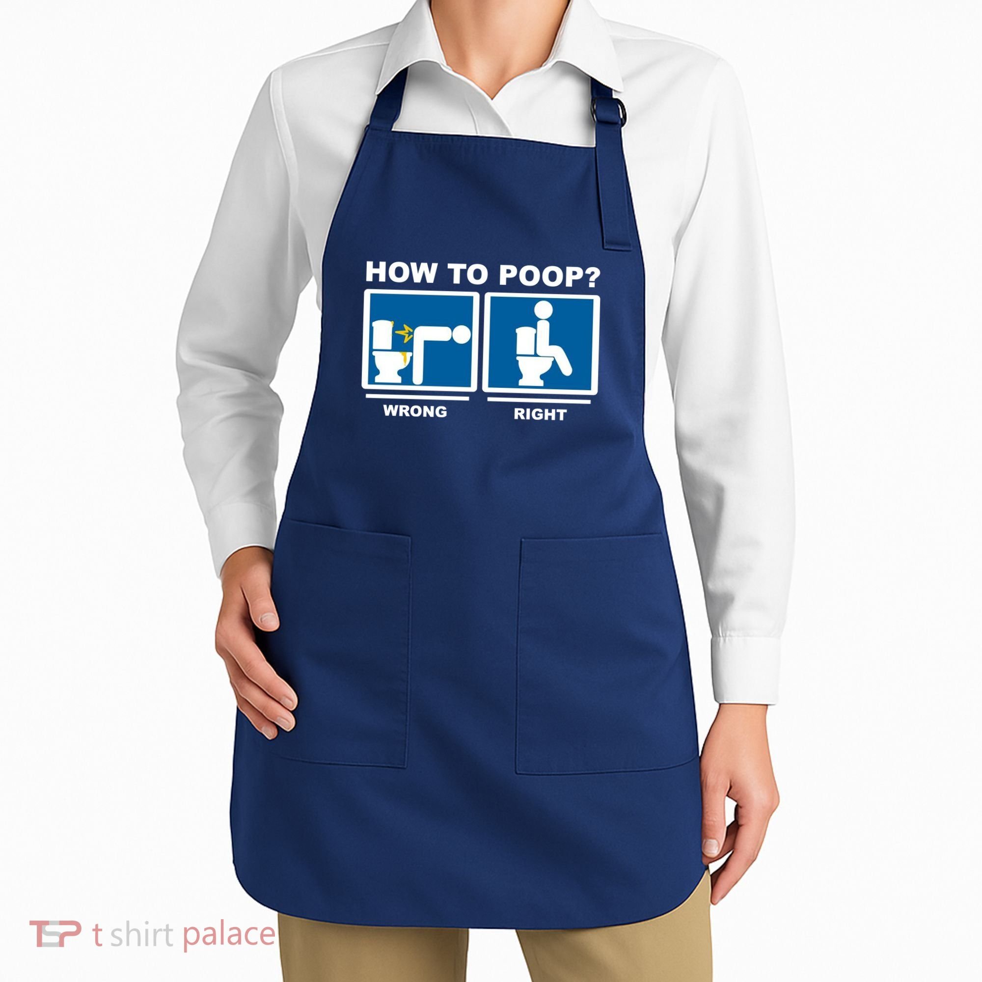 How To Poop Wrong Right Funny Meme Apron