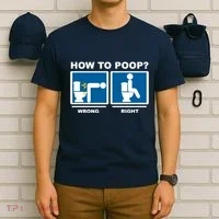 How To Poop Wrong Right Funny Meme T-Shirt thumb 6