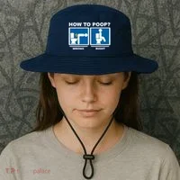 How To Poop Wrong Right Funny Meme Bucket Hat thumb 3
