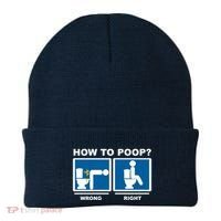 How To Poop Wrong Right Funny Meme Beanie thumb 0