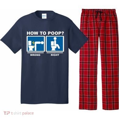 How To Poop Wrong Right Funny Meme Pajama Set