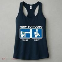 How To Poop Wrong Right Funny Meme Women's Tank Top thumb 3