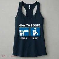 How To Poop Wrong Right Funny Meme Women's Tank Top thumb 3