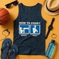 How To Poop Wrong Right Funny Meme Tank Top thumb 4