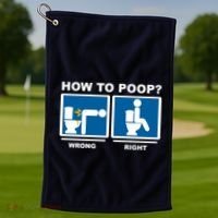 How To Poop Wrong Right Funny Meme Golf Towel thumb 1