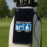 How To Poop Wrong Right Funny Meme Golf Towel thumb 2