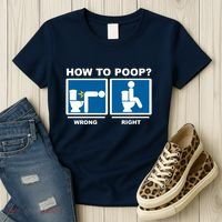 How To Poop Wrong Right Funny Meme Women's T-Shirt thumb 3