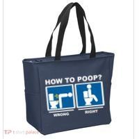 How To Poop Wrong Right Funny Meme Tote Bag thumb 2