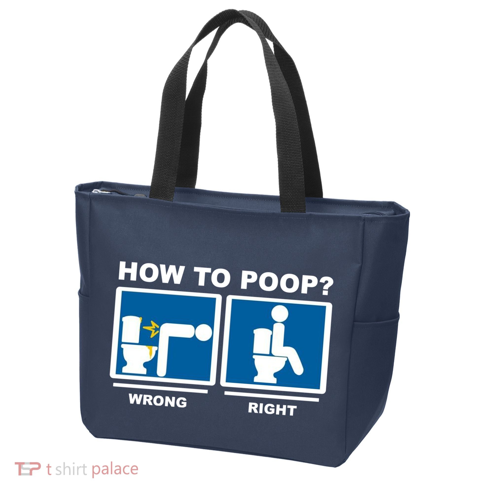 How To Poop Wrong Right Funny Meme Tote Bag