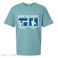 How To Poop Wrong Right Funny Meme Sueded Cloud Jersey T-Shirt thumb 0