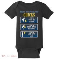 How To Pick Up Chicks Funny Chicken Baby Bodysuit thumb 0