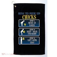 How To Pick Up Chicks Funny Chicken Golf Towel thumb 0