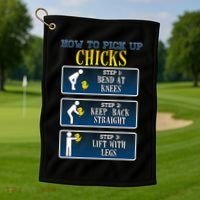 How To Pick Up Chicks Funny Chicken Golf Towel thumb 1