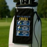 How To Pick Up Chicks Funny Chicken Golf Towel thumb 2