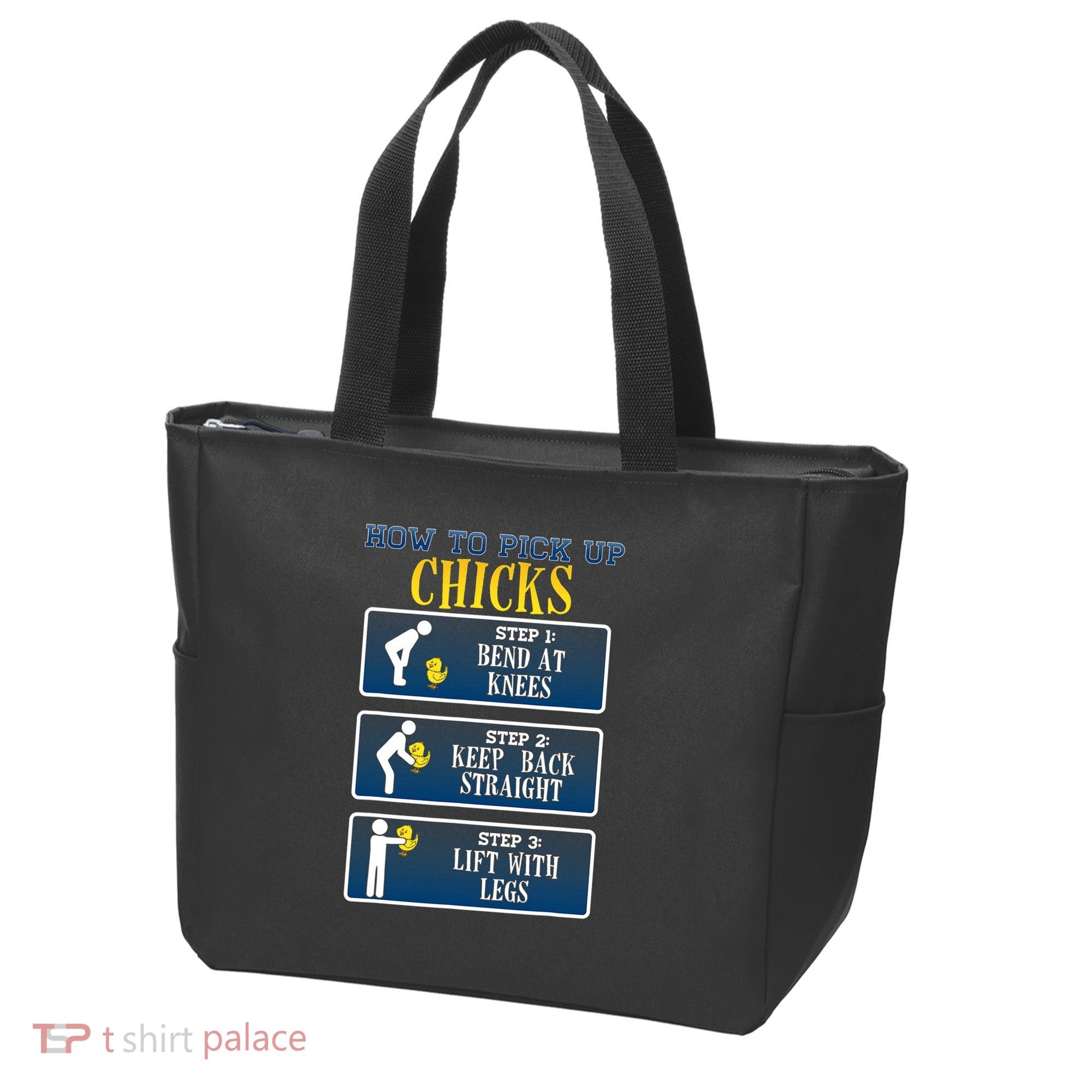 How To Pick Up Chicks Funny Chicken Tote Bag