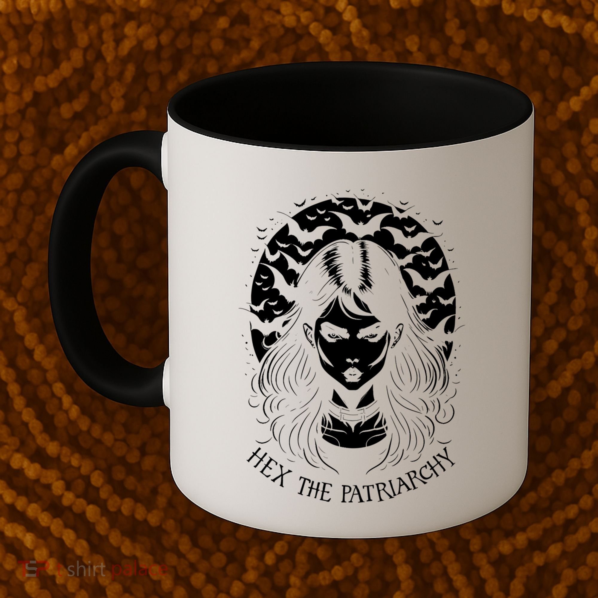 Hex The Patriarchy Feminist Witch Goth Halloween Moon Funny Gift Coffee Mug