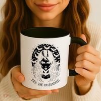 Hex The Patriarchy Feminist Witch Goth Halloween Moon Funny Gift Coffee Mug thumb 3