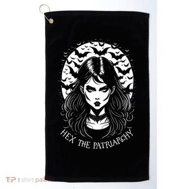 Hex The Patriarchy Feminist Witch Goth Halloween Moon Funny Gift Golf Towel