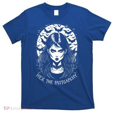 Hex The Patriarchy Feminist Witch Goth Halloween Moon Funny Gift T-Shirt