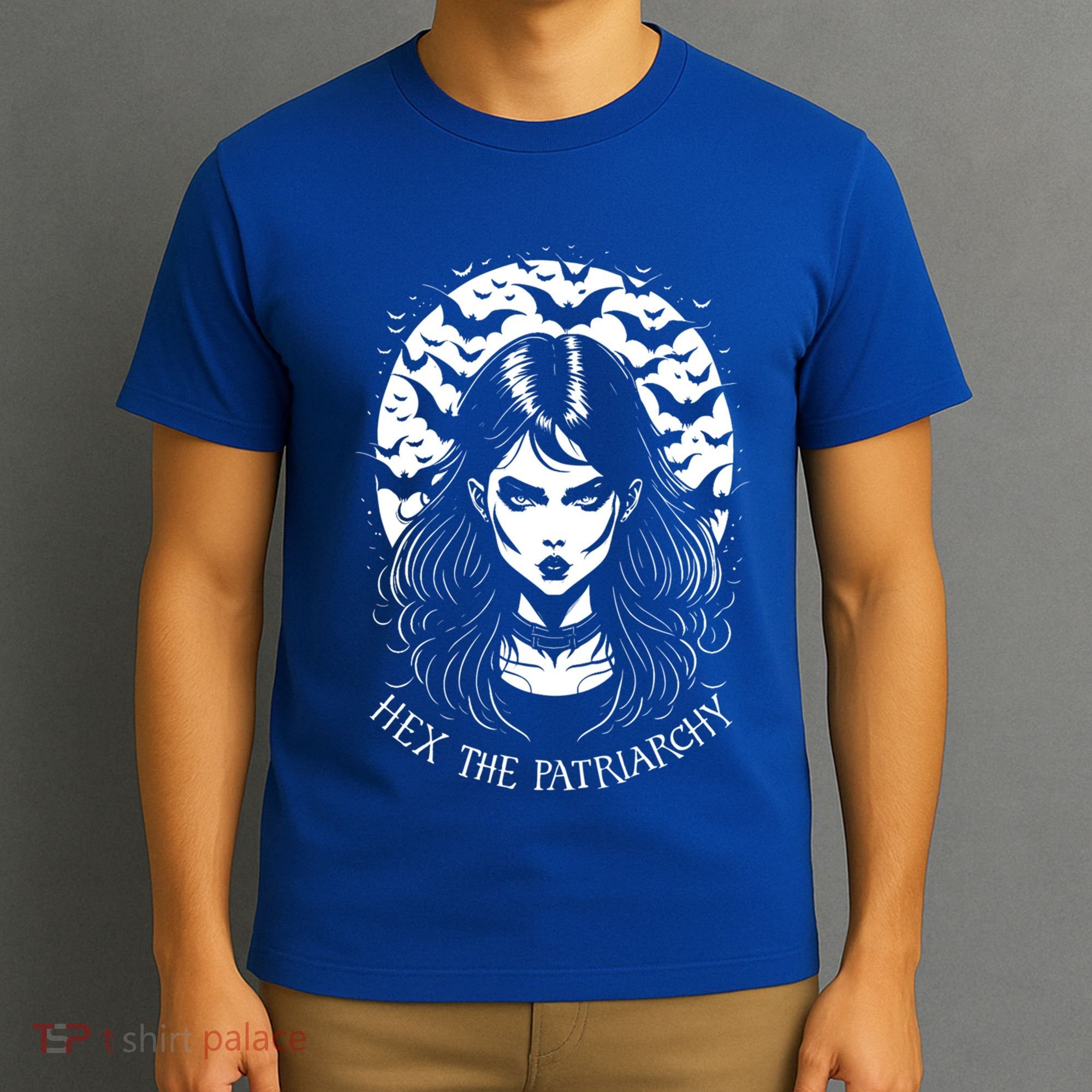 Hex The Patriarchy Feminist Witch Goth Halloween Moon Funny Gift T-Shirt