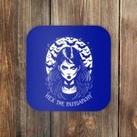 Hex The Patriarchy Feminist Witch Goth Halloween Moon Funny Gift Coaster thumb 0
