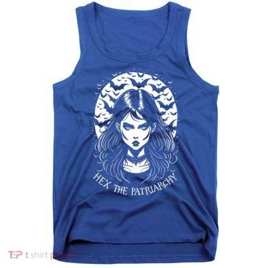 Hex The Patriarchy Feminist Witch Goth Halloween Moon Funny Gift Tank Top